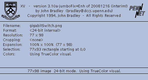 Displaying a png image of xv's Image Info dialog box after the selected area in the Gigabit network switch icon is the size of the currently displayed area of the image in xv(1)